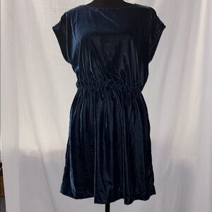 Chic Midnight Blue Velvet Women's Mini Dress NWT Gap Holiday Party